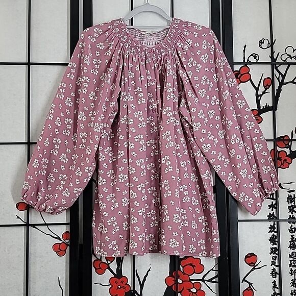 Tucker Classic Floral Silk Button Up Blouse - Picture 1 of 6